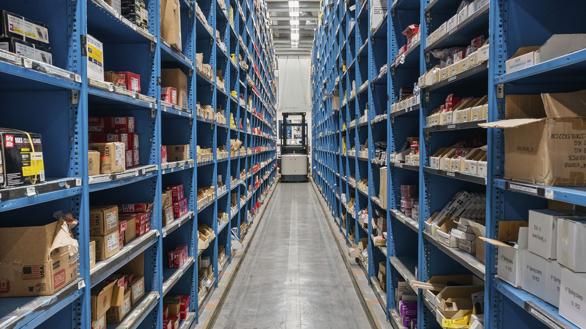 Walls of materials stored in storage boxes