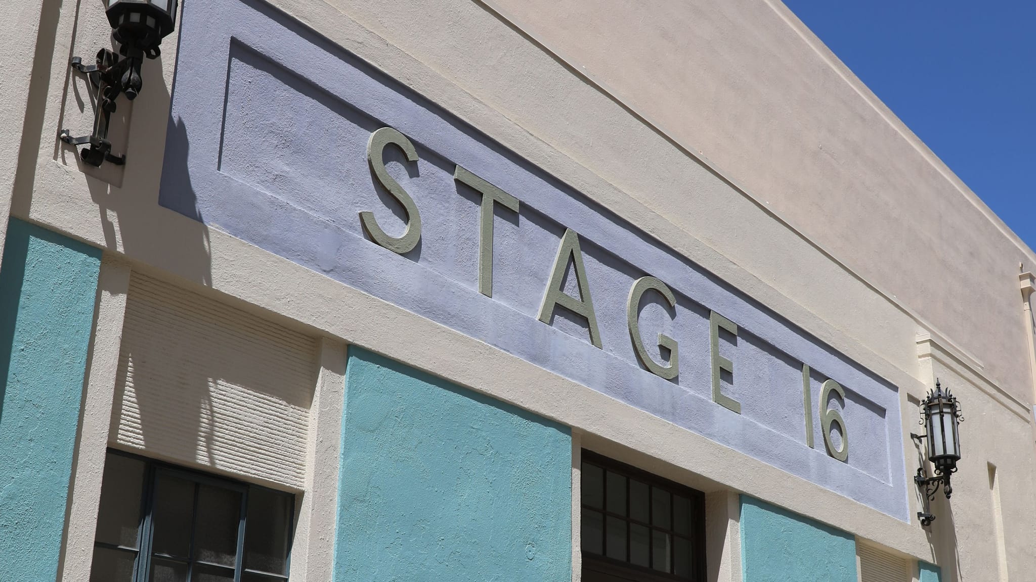 Exterior of a building with "STAGE 16" written on it.